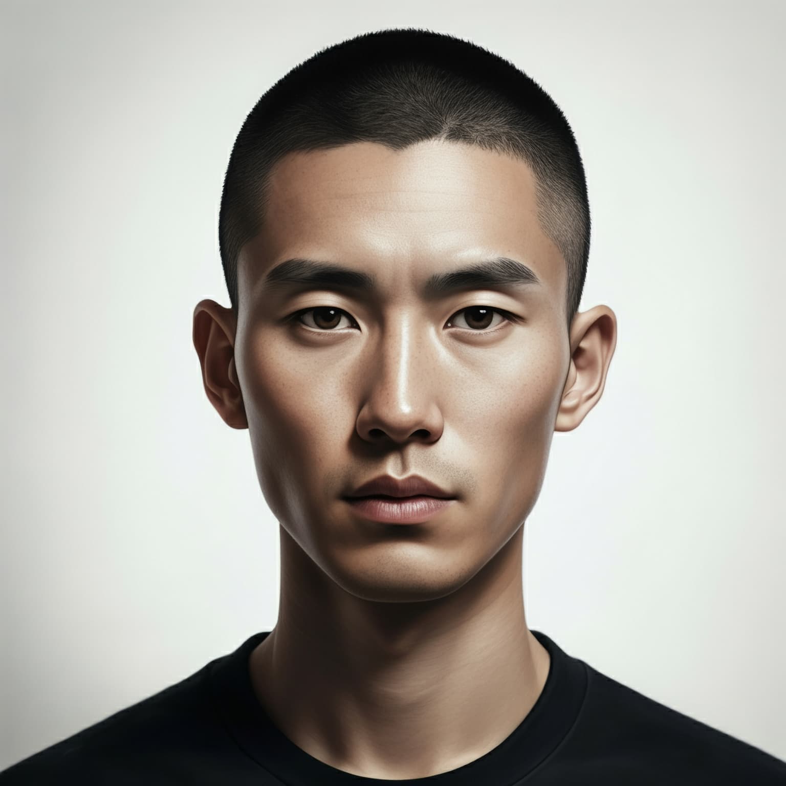 Man with short neat buzz cut hairstyle from clippers